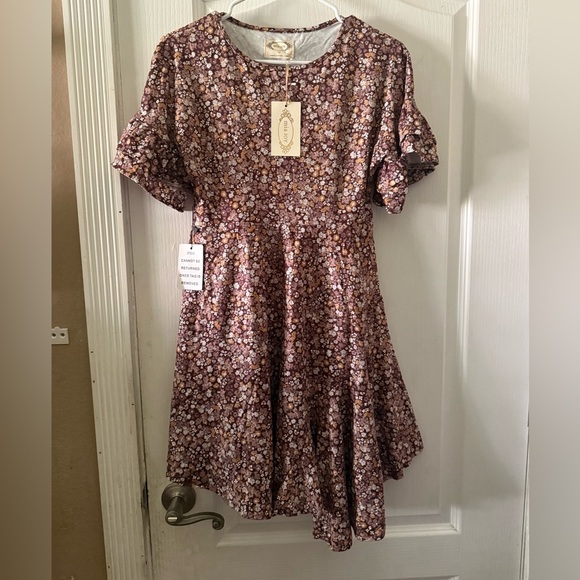 MIA JOY joyfolie Girls brown floral formal dress stretchy NWT - Picture 1 of 8